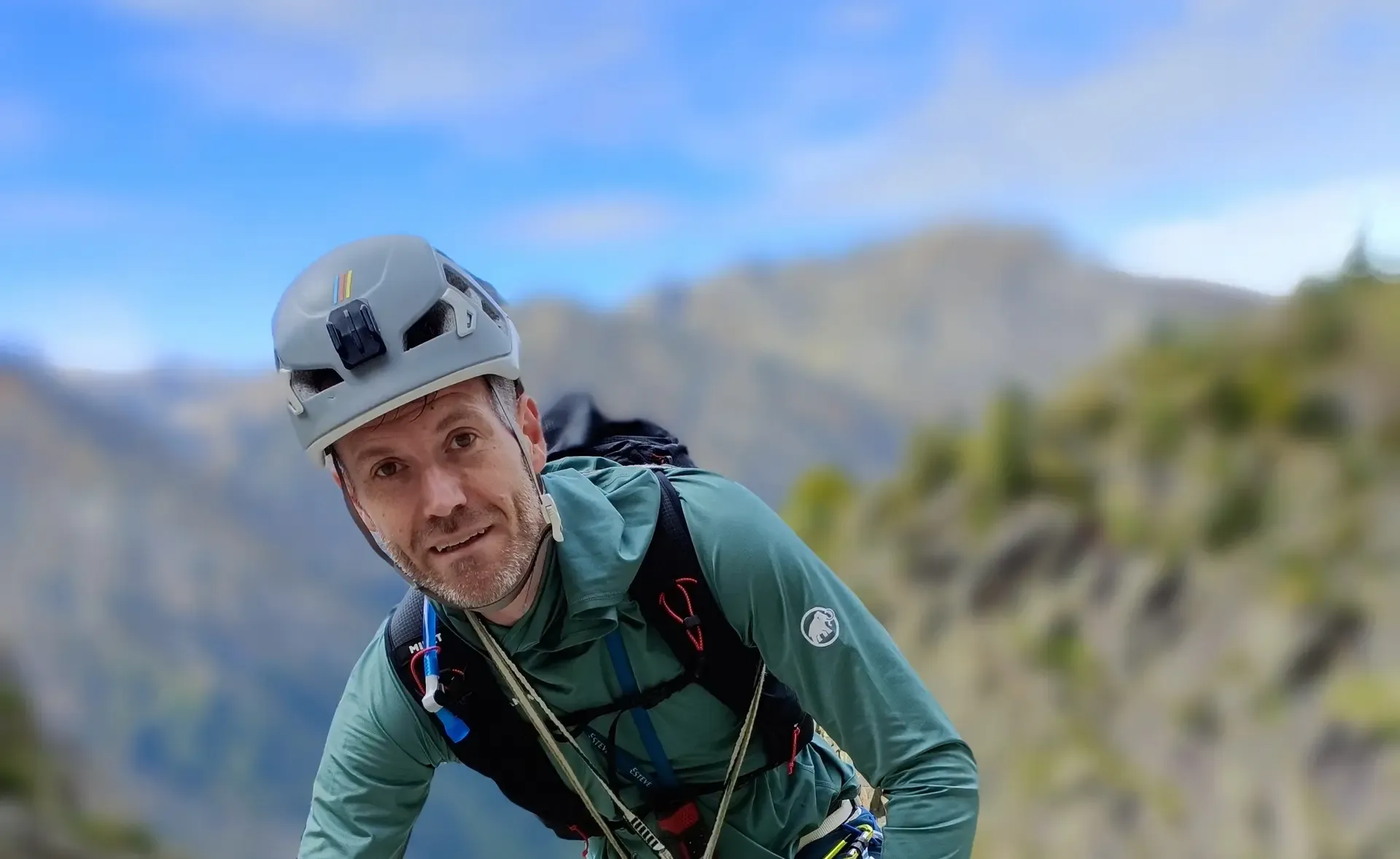 Olivier climbing in the mountains